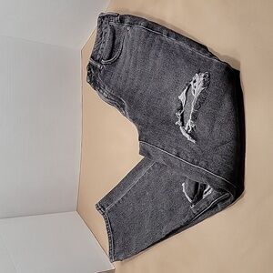 Pacsun, Size 26 Mom Jean, Washed Black, Torn / Ripped / Distressed / Destroyed